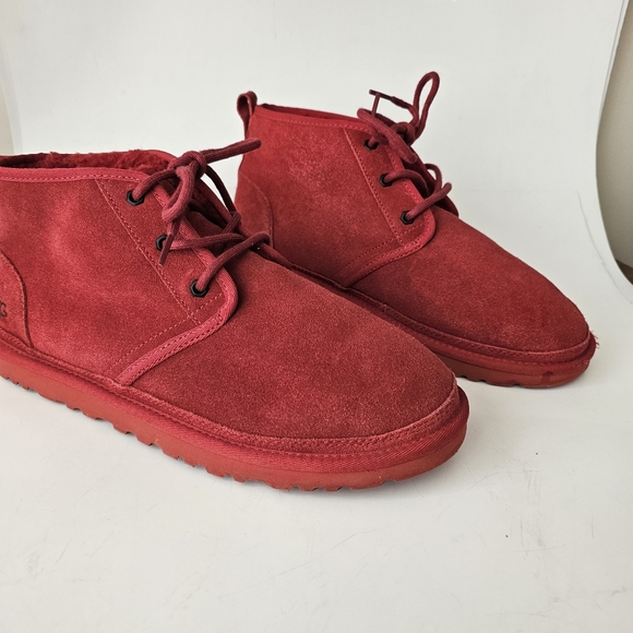 Ugg Neumel Red Mens Suede Fur Lined Chukka Ankle Boots Size 11 main image 9